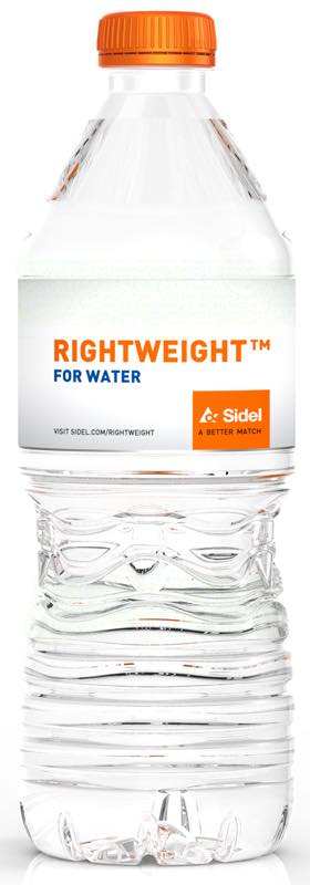Sidel unveils RightWeight PET water bottle