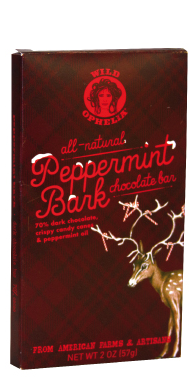 All-Natural Peppermint Bark Dark Chocolate Bar by Wild Ophelia