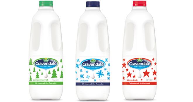 Cravendale limited edition Christmas milk bottles