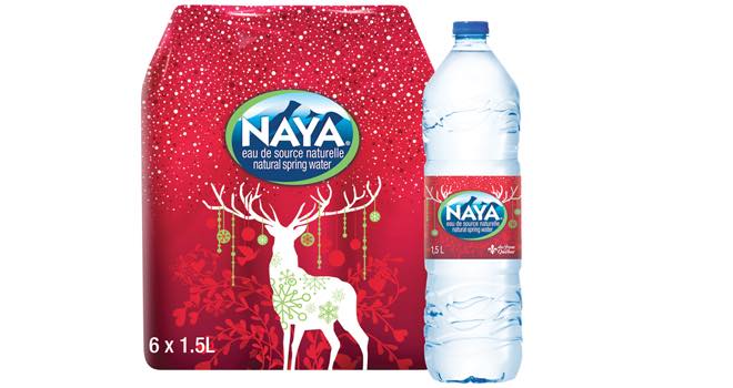 Winter pack edition of Naya Waters natural spring water