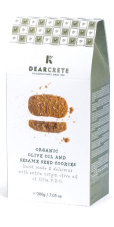 Organic olive oil sesame seed cookies from Dear Crete