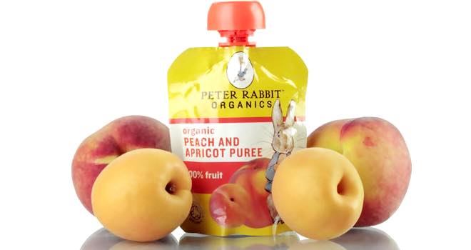 Peter Rabbit Organics reveals organic peach & apricot fruit puree