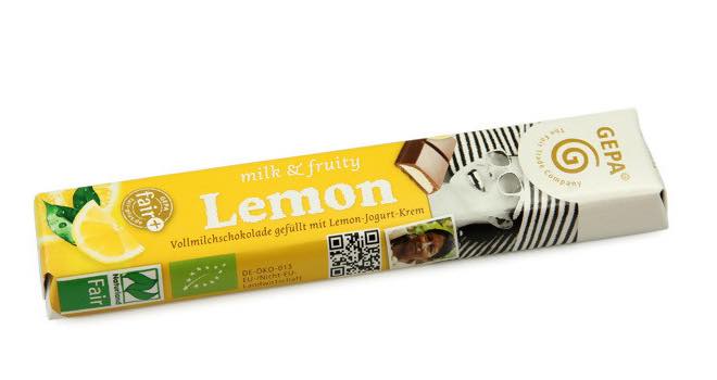 Gepa Milk & Fruity Lemon chocolate bar