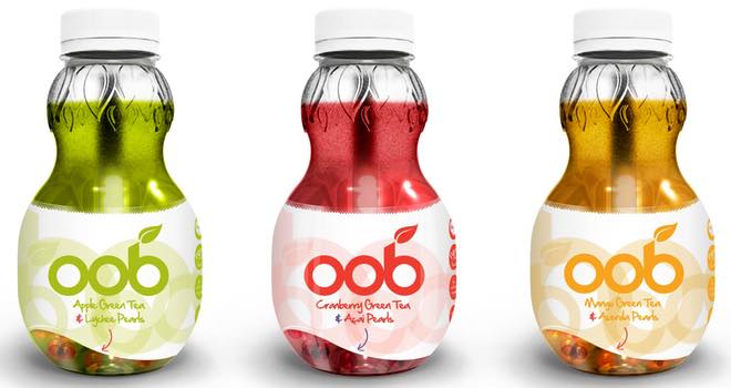 OOb green tea super fruit drink with popping pearls