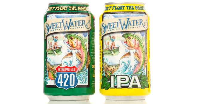 SweetWater beers in Ball aluminium cans