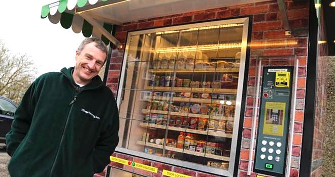 Giant vending machine replaces traditional English village shop