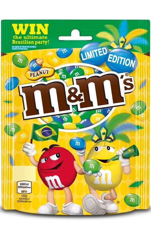 Limited edition Brazil-inspired M&M's from Mars