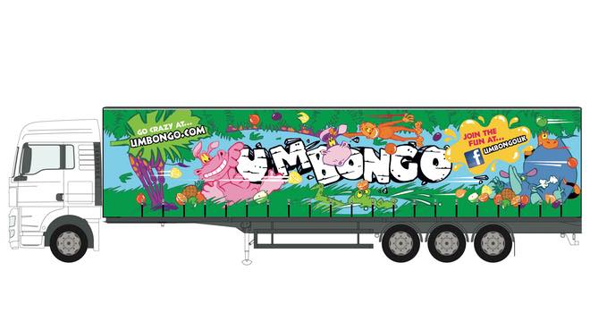 Um Bongo characters feature on UK lorries, driving fans to Facebook
