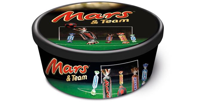 Limited edition Mars & Team football-themed tub