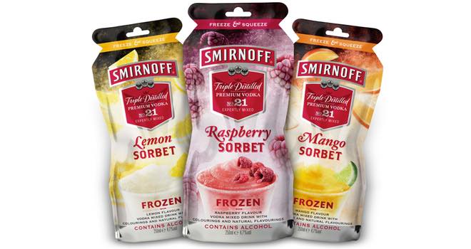 Smirnoff Sorbet frozen alcoholic drinks from Diageo