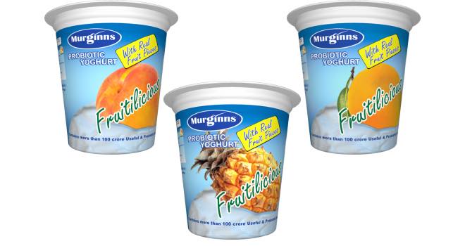 Murginns probiotic fruit yogurt with real purée