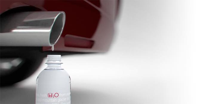 Honda creates bottled water brand using hydrogen car exhaust emissions