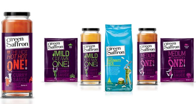 New Green Saffron sauces and spice mix range, designed by Bluemarlin