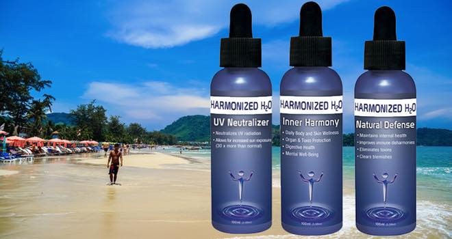 Harmonized H2O drinkable sunscreen