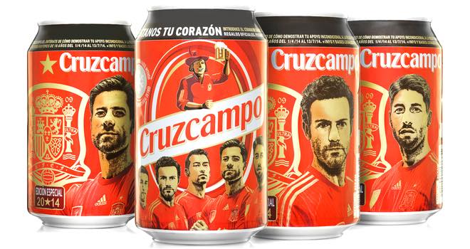 Limited edition Cruzcampo beer cans for Spain's World Cup challenge