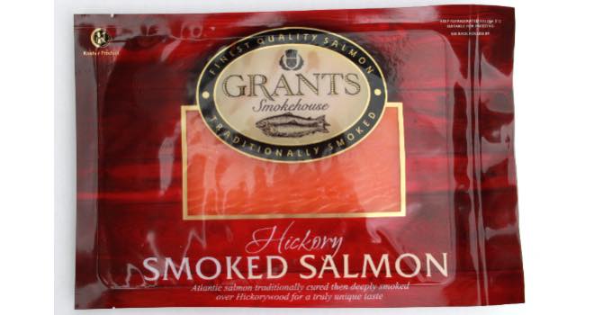 Tesco listing for MacKnight's Grants brand of premium-smoked salmon