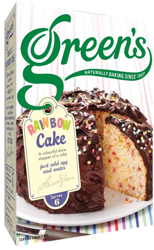New cake mixes from Green's, including Rainbow Cake