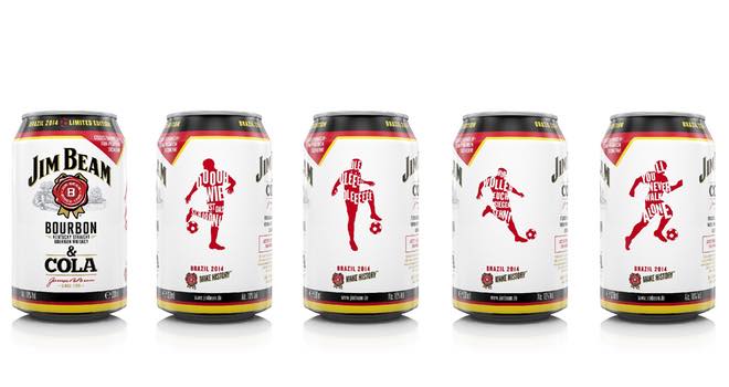 Limited edition Jim Beam 2014 World Cup cans by Rexam