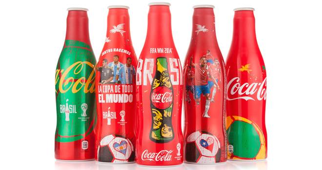 Coca-Cola 2014 World Cup aluminium bottles by Ardagh