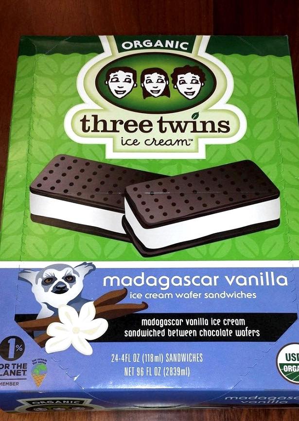 Madagascar Vanilla Ice Cream Wafer Sandwich by Three Twins Ice Cream