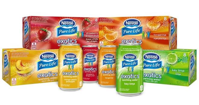 Nestlé Pure Life Exotics Sparkling Water in four flavours