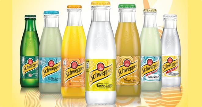 Refreshed Schweppes packaging for on-trade by Coca-Cola Enterprises