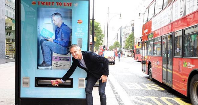 Walkers unveils Twitter-powered vending machines at bus stops in London