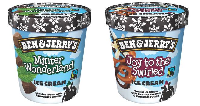 Minter Wonderland and Joy to the Swirled ice cream from Ben & Jerry's