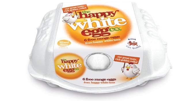 Free range white-shell eggs from The Happy Egg Co
