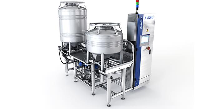 DosaFlex aseptic container station for beverages with a solids content