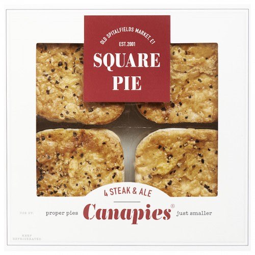 Square Pie Canapies – Steak & Ale.