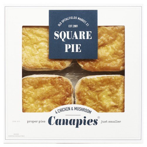 Square Pie Canapies – Chicken & Mushroom.