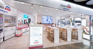 Espace Evian outlet at Madrid Barajas Airport.