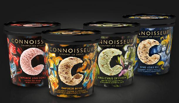 Connoisseur ice cream, inspired by historical characters