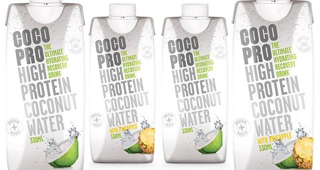 CocoPro coconut water, with 20 grams of protein