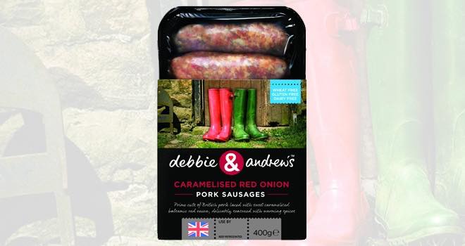 Debbie & Andrew's launches allergen-free caramelised onion sausages