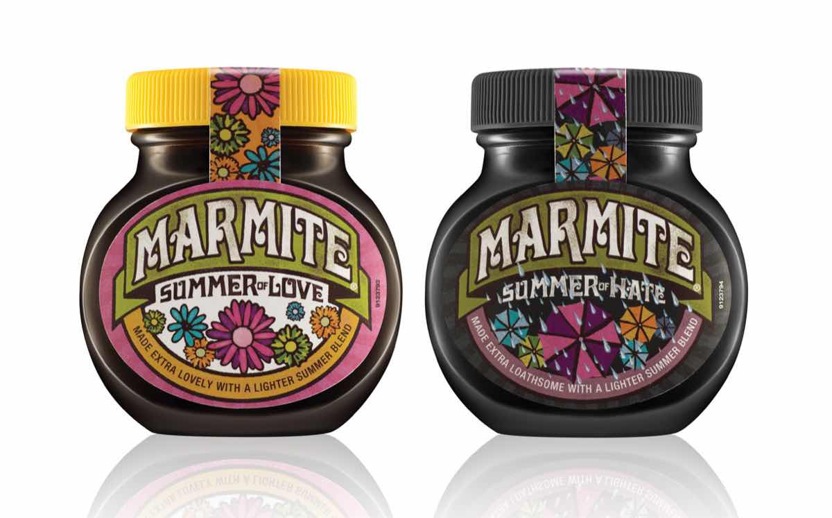 Marmite unveils lighter spread in summer of love jars