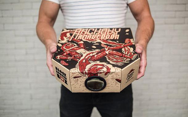 Pizza Hut develops box that turns into a movie projector
