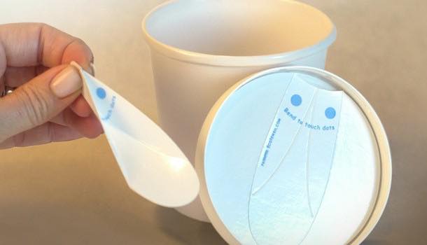 EcoTensil develops yogurt pot lid with pop-out paperboard spoon