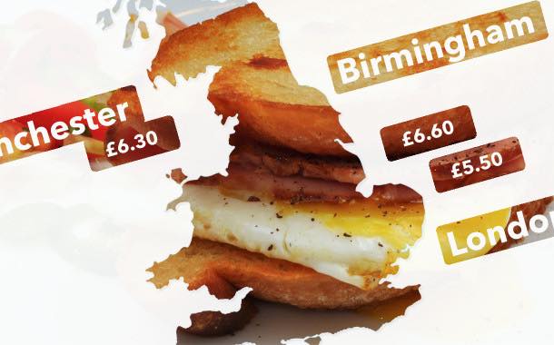 Infographic shows regional variations in the cost of lunch