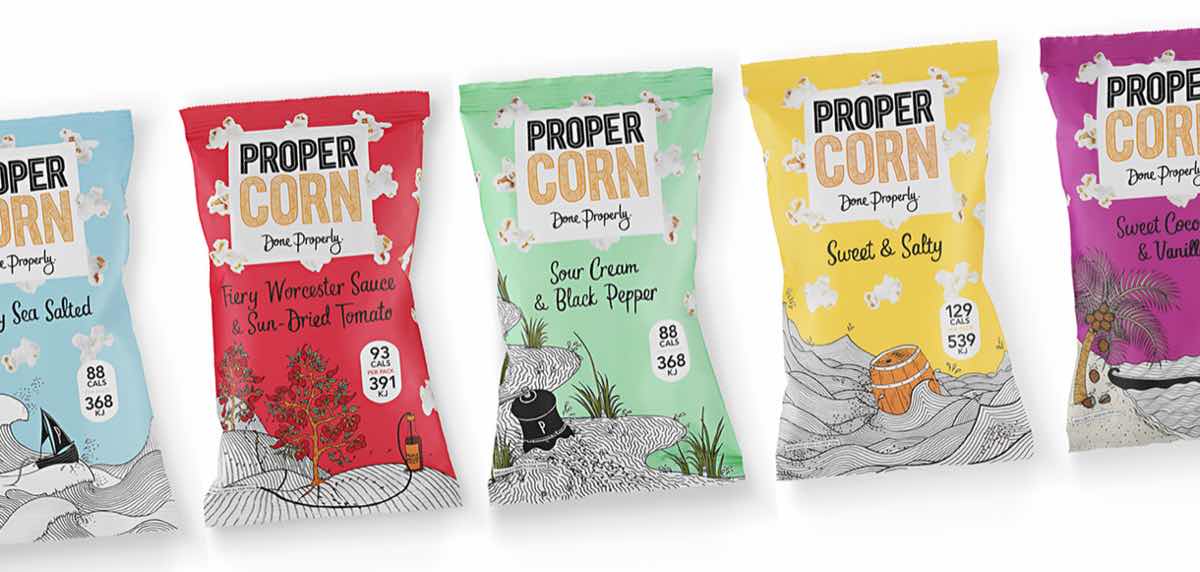 Propercorn is available in five flavours – including sour cream and black pepper, and coconut and vanilla.