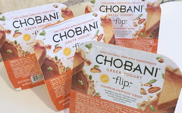 Chobani Pumpkin Harvest Crisp Flip yogurt