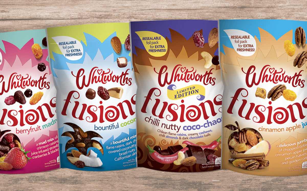 Whitworths unveils new fruit and nut snacking mixes
