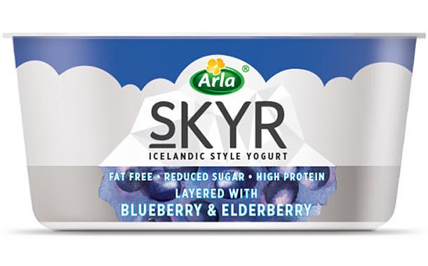 and blueberry FoodBev Arla elderflower-flavoured Skyr Media launches -
