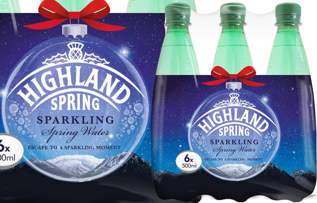 Highland Spring Sparkling launches festive shrink wrap