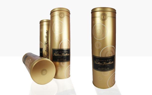 Crown produces gold compass design for Nicolas Feuillatte tins