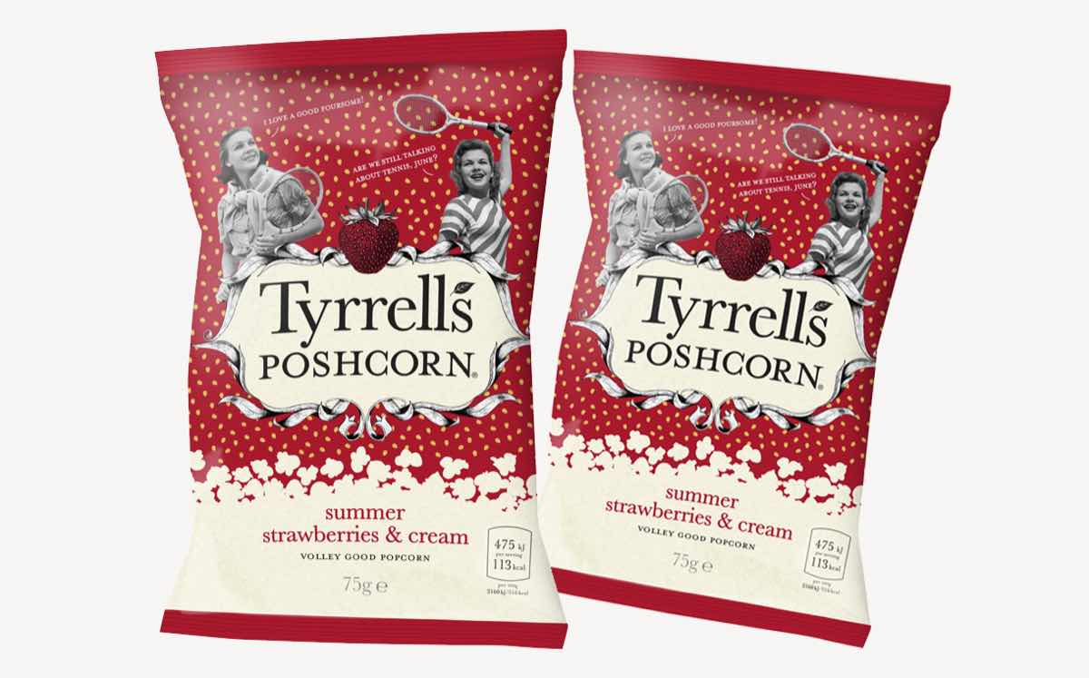 Tyrrells Poshcorn adds seasonal strawberries and cream flavour