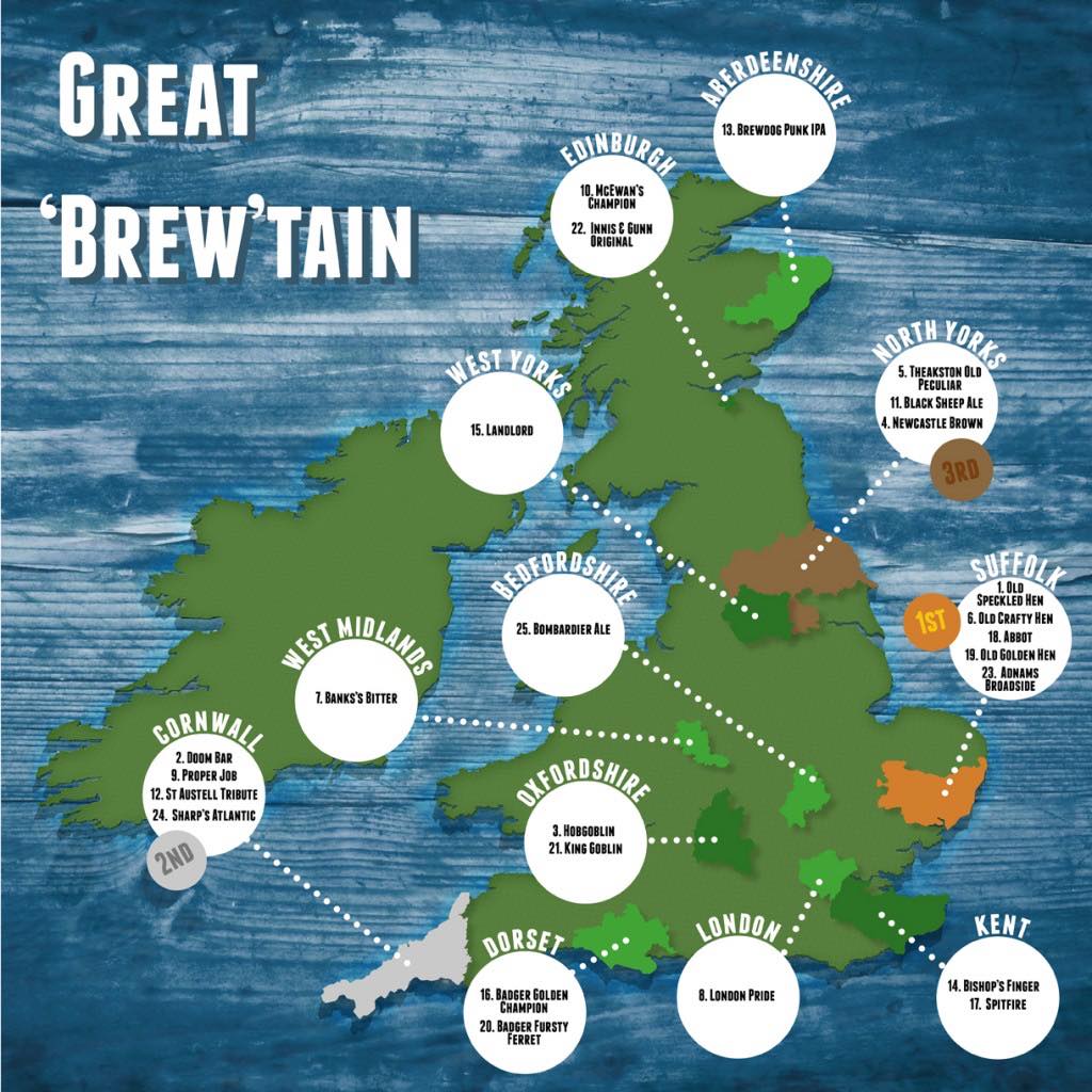 Ale map of Brew-tain 2016