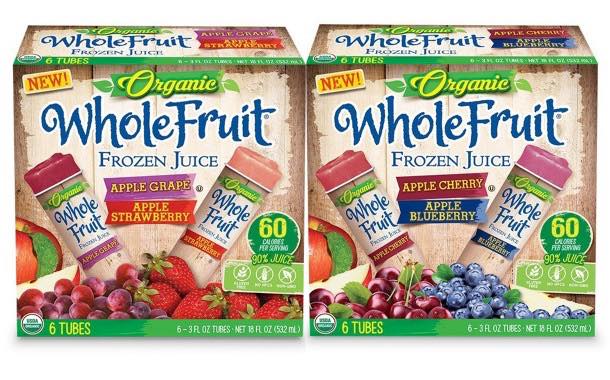 J&J Snack Foods launches Whole Fruit Organic juice tubes