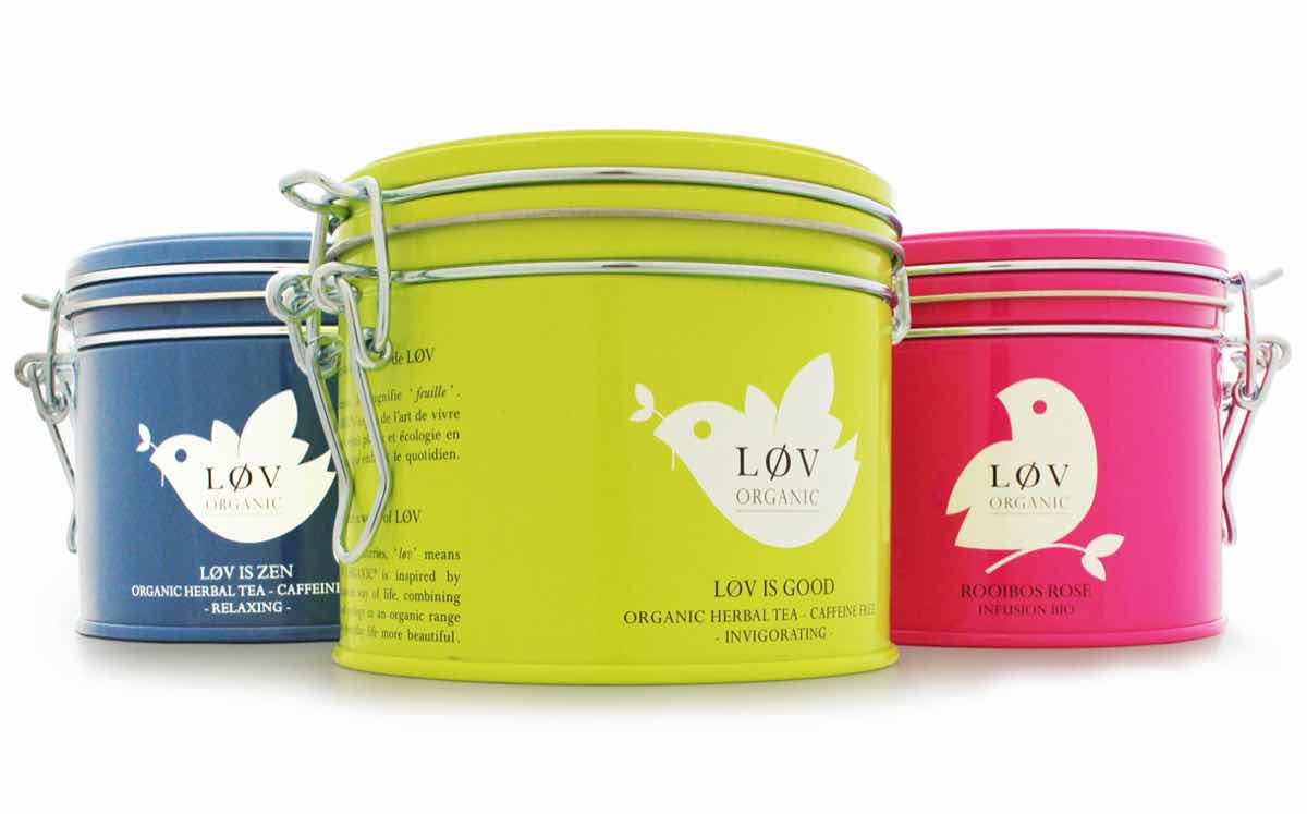 Crown produces premium metal tins for tea brand Løv Organic